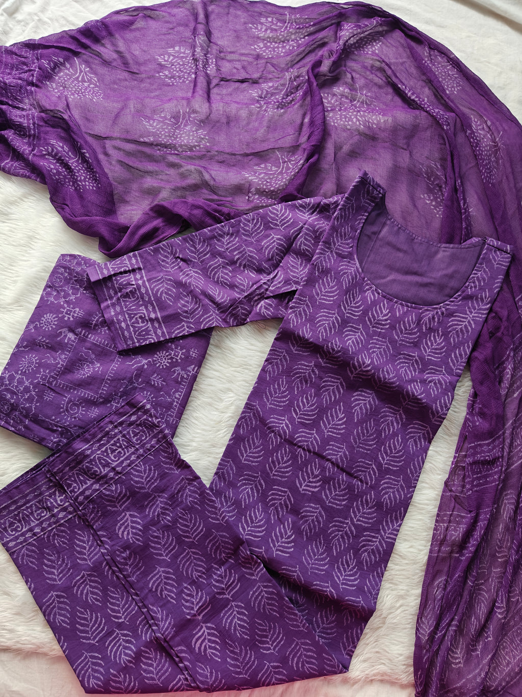 Purple handblock suit set