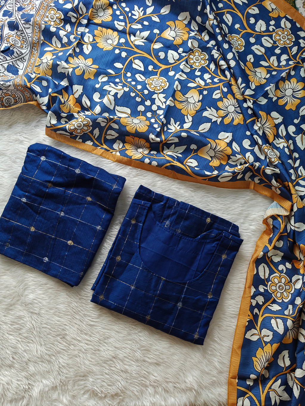 Royal blue kalamkari set