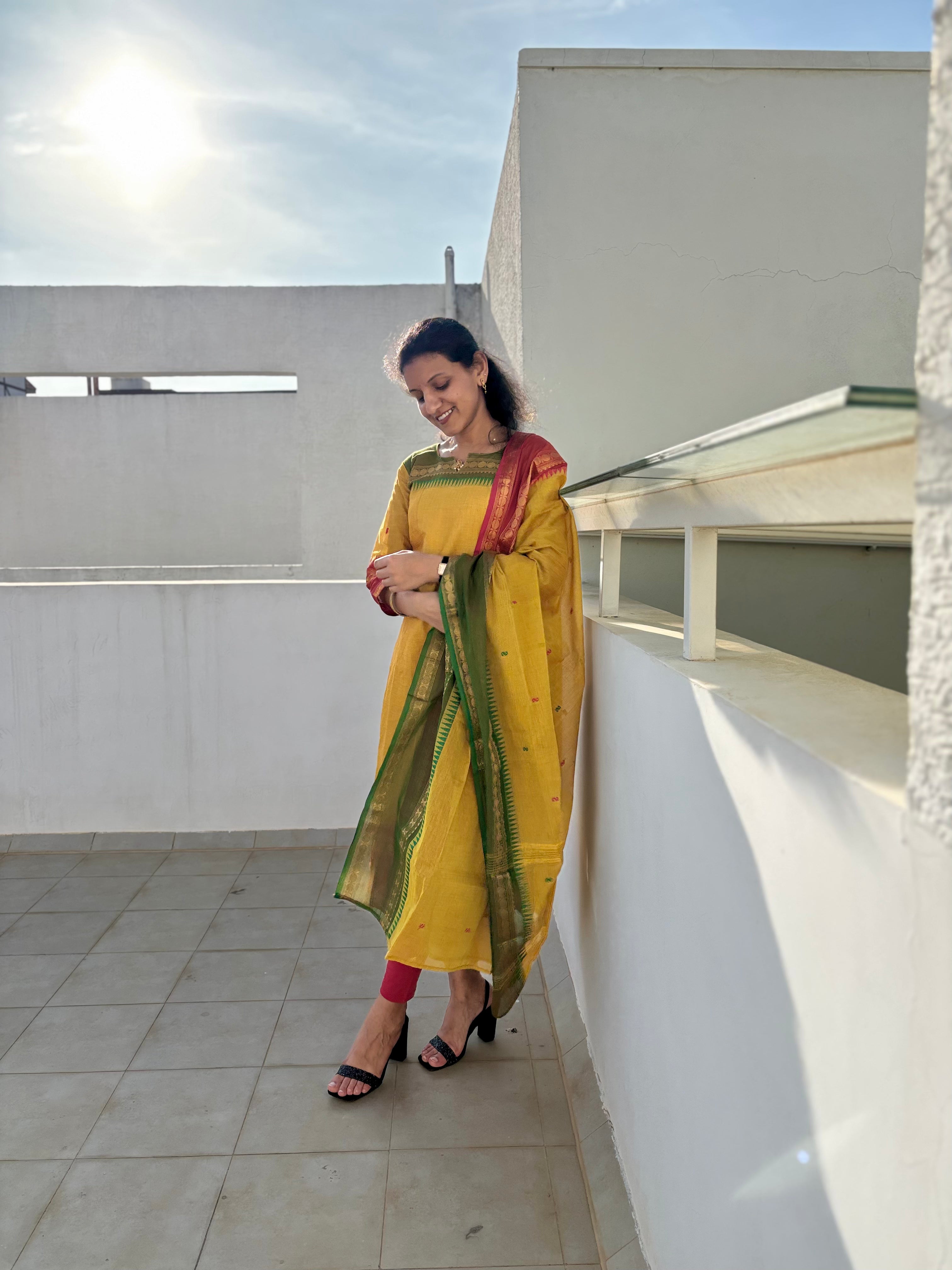 Yellow kanchi cotton