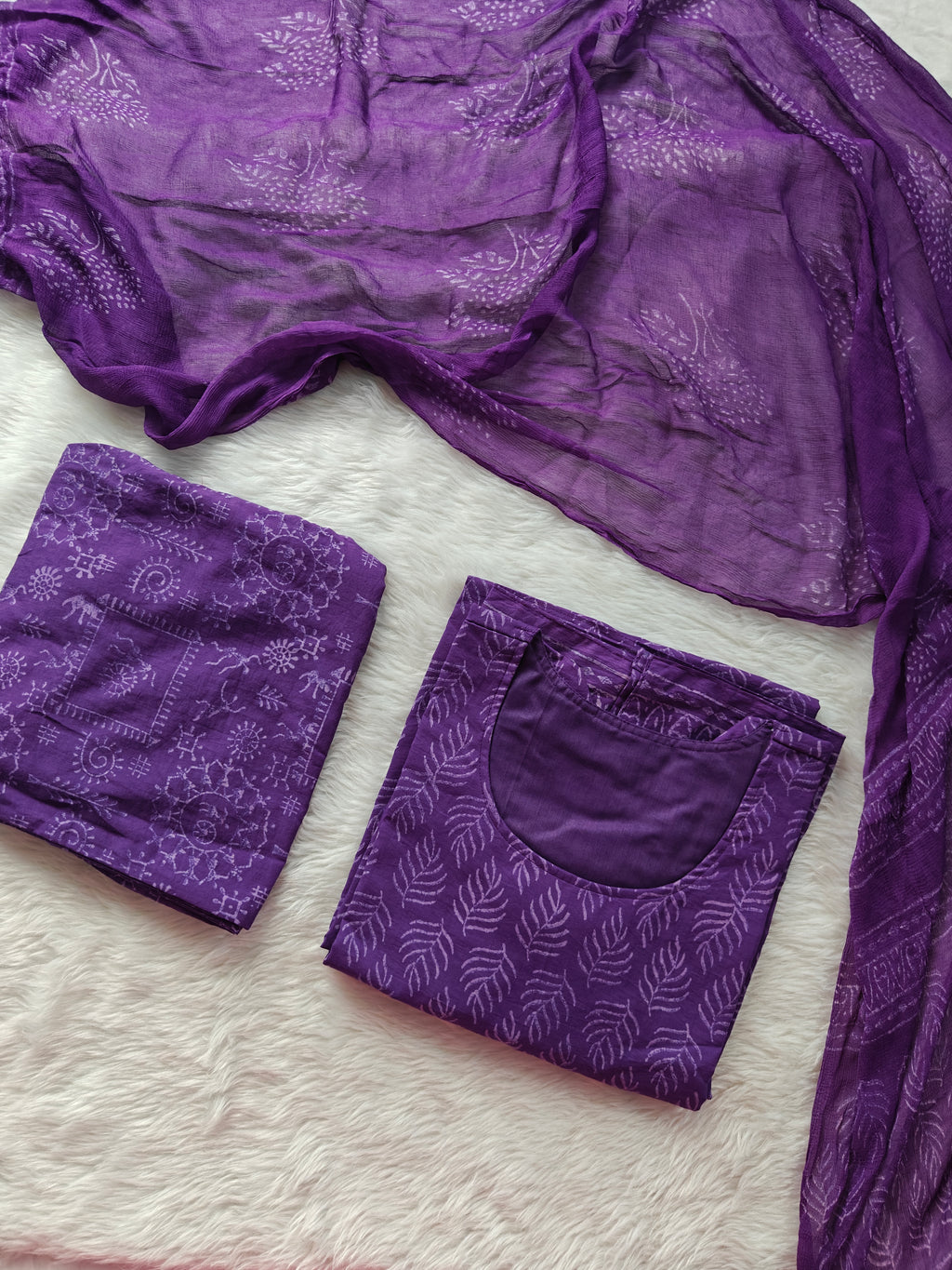 Purple handblock suit set